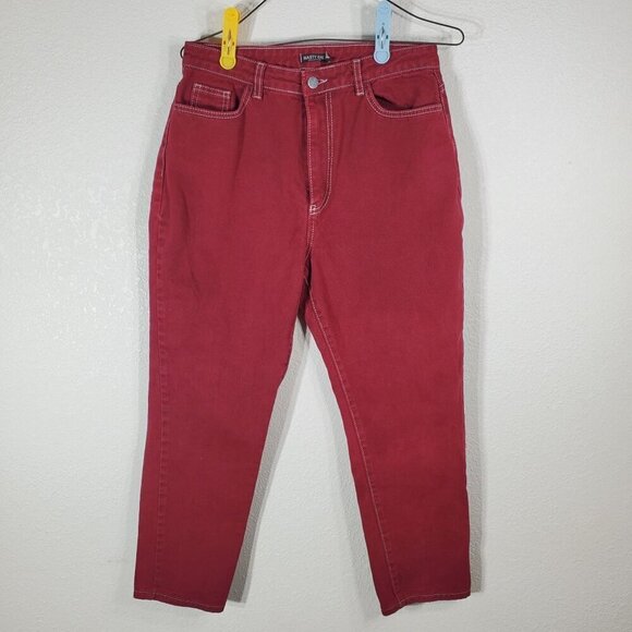 Nasty Gal Denim - Nasty Gal Collection Womens Jeans Size 9 Cropped Denim Cranberry Red